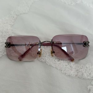 Pink Chanel vintage rimless sunglasses
